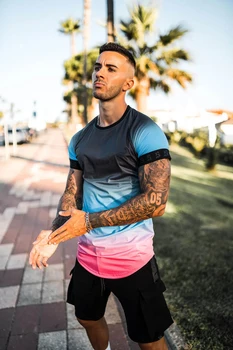 2021 Karšto pardavimo vyriški marškinėliai 3D atspausdintas ragup rankovėmis gatvės populiarus dryžuotas marškinėliai trumpomis rankovėmis, greitas pristatymas