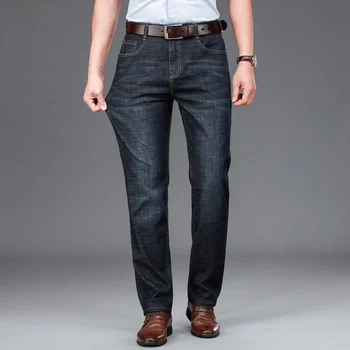 2021 m. pavasario ir vasaros markės aukštos kokybės medvilnės, sumontuotas tiesiai lengvas džinsai verslo atsitiktinis jaunimo vyriški klasikiniai džinsai