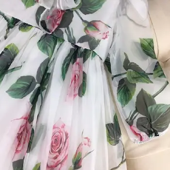 2021 m. Pavasarį, rudenį šifono gėlių Vaikai merginos princesė šalis suknelė 2-12years gėlių