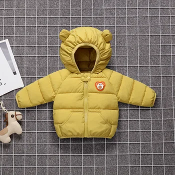 2021 m. Rudens Žiemos Striukė Mergaitėms berniuko pavasario bamblys lokio Kailio Vaikams Šiltą apsiaustą su Gobtuvu Viršutiniai drabužiai Vaikams, Drabužiai Kūdikiams