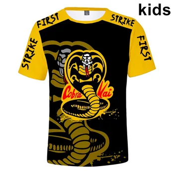 2021 m. vasarą naujas 3 iki 14 metų vaikai 3D Atspausdintas marškinėliai Kobra Ka The Karate Kid boy/girl Atsitiktinis marškinėlius cartoon vaikų viršūnės