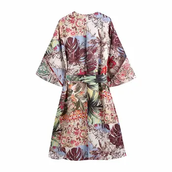 2021 m. Vasarą, Palaidinės Moterims, elegantiškas Atsitiktinis Mados Chic Lady Palaidų Gėlių Derliaus Palaidinės Moterims Kimono palaidinės femme