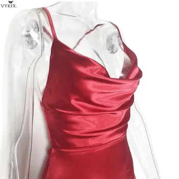 2021 Mėlyna Raudona Spageti Diržas Satino Mini Suknelė Bodycon Šalies Naktinis Klubas Dėvėti Mini Suknelė Aukštos Kokybės Seksualus Backless Tvarstis Suknelė