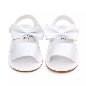 2021 Nauja Mielas Naujagimiui Kūdikių Mergaičių Bowknot Princesė Batai Bamblys Vasaros Sandalai PU Non-slip Gumos ShoesSize 0-18M