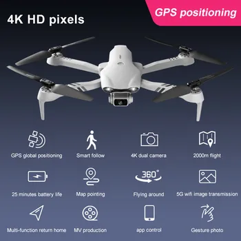 2021 Naujas 4K HD dual camera su GPS 5G WIFI plataus kampo FPV realaus laiko dėžė rc atstumas 2km profesinės drone