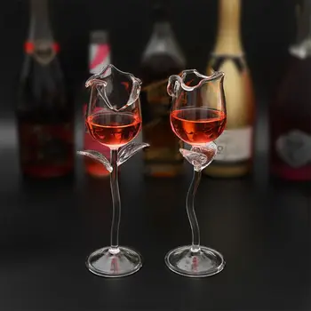 2021 Naujas Išgalvotas Red Wine Goblet Vyno Kokteilis Akinius 100ml Rožių Žiedų Formos Vyno taurė P