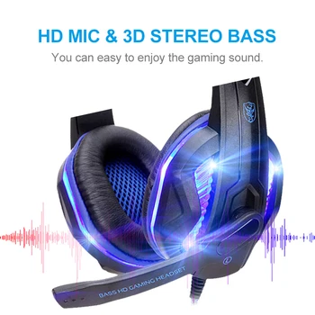2021 Naujas LED Žaidimų Ausinės Deep Bass Stereo Žaidimas Ausinių Su Mikrofonu LED Šviesos PS4 KOMPIUTERIO, Nešiojamojo Kompiuterio Ausines