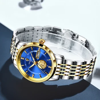 2021 Naujas LIGE Mados Vyrai Laikrodžiai Top Brand Prabanga Aukso laikrodis Vyrams, Visų Plieno, atsparus Vandeniui Tourbillo Automatinis Mechaninis Laikrodis+Box