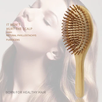 2021 Naujas Plaukų Šepetys Pobūdžio Mediniai Anti-Static Detangle Šepetys Plaukų, Galvos odos Masažas Šukos Oro Pagalvės Stilius Įrankiai, Moterims, Vyrams