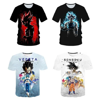 2021 Naujas Vasaros Berniukų marškinėliai Anime Dragon 3D Spausdinimo T-marškinėliai Berniukams, Drabužių Mados Atsitiktinis Viršūnės 4 5 6 7 8 9 10 11 12 13 14 Metų