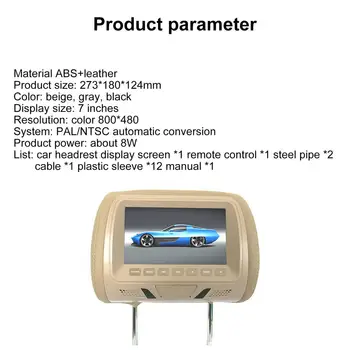 2021 Naujų 85% Karšto Pardavimo!! 7 Colių DC12V Automobilių LCD Skaitmeninis Ekranas HD Pogalvių Monitorius Galinės Sėdynės Pramogų su Nuotolinio Valdymo