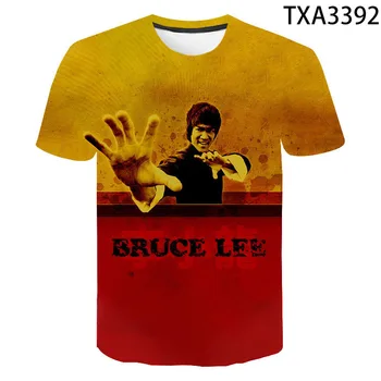 2021 Naujų Pastangų, Kovos Menų Kung Fu Bruce Lee 3D Print T Shirt Vyrai, Moterys, Vaikai, Mada, Vasaros Cool Tee Streetwear Viršūnės