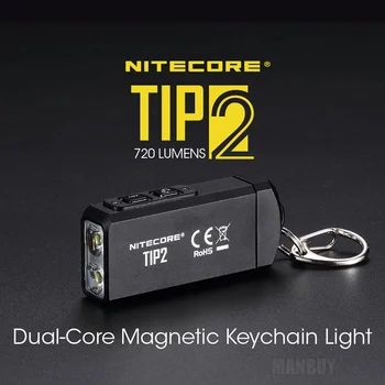 2021 NITECORE 720 Liumenų TIP2 USB Įkrovimo 2x CREE XP-G3 S3 LED KeyLight įmontuota Baterija EDC Žibintuvėlis su Magnetinės Uodegos