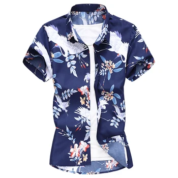 2021 Patogūs vyriški Atspausdinta Marškinėliai Naujas Havajų Marškinėliai trumpomis Rankovėmis Vyriška Šalis Atostogų Atsitiktinis Slim, Plius Dydis Drabužių 7XL