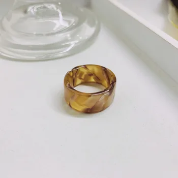 2021 Tendencija Spalvinga Dervos Žiedai Moterims Derliaus Hip Pop Akrilo Piršto Žiedai Pareiškimą Paprasta Dizaineris Atidaryti Žiedai Priedai