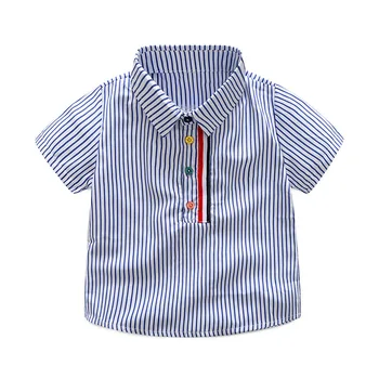 2021 Vasaros kolegija stiliaus berniukas kūdikių Džentelmenas dryžuotas marškinėliai Mados šortai penkių taškų kelnės kostiumas Vaikų drabužių šalis