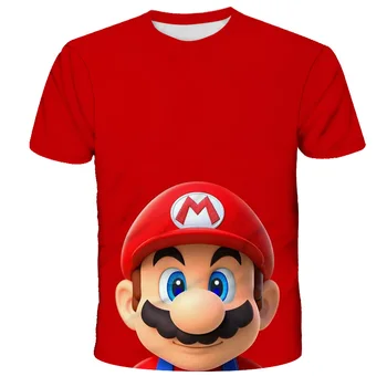 2021 vėliau kaip vaikų vasaros drabužių 3d spausdinimo berniukų ir mergaičių Mario įdomus trumparankoviai vaikų mielas drabužius, kūdikių marškinėliai