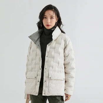 2021 Žiemos Nauja Programos Versija Moterims Šviesos Baltųjų Ančių Pūkų Paltai Korėjos Moterų Kietas Puffer Jacket Tirštėti Šiltas Stovi Trumpą Lady Outwear