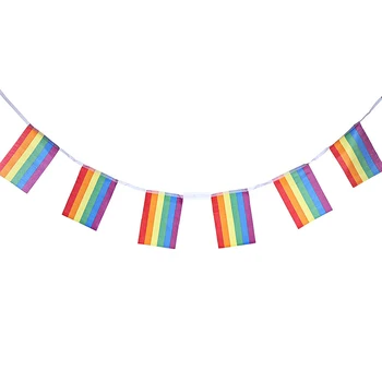 20PCS/String 5 Metrų Rainbow Eilutę Vėliavos Stygos Spalvinga Taikos Vėliavos Banner LGBT Išdidumo Vėliava Lesbiečių, Gėjų Teisę Kabinti Starta