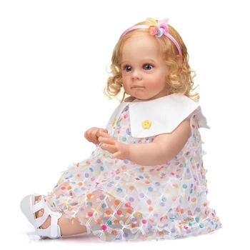 24 coliai/60 cm Realistiškas Kūdikių Bamblys Reborns Lėlės Miega Kūdikio Žaislas Gyvas Naujagimis Lėlės Kūdikio Dovana su ilgais Plaukais Suknelė