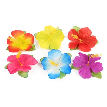 24pcs Arrtificial Havajų Hibiscus Gėlių Dekoras Netikrą Gėlės partijų Vestuvių Papuošalai