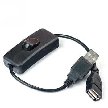 28cm USB Kabelis Vyrų ir Moterų įjungimas IŠJUNGIMAS Kabelinės Perjungti LED Lempos Galia Linija, Black, USB Kabelis Vyrų ir Moterų Įjungti IŠJUNGTI, Perjungti