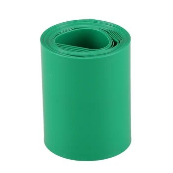 2M 50mm Tamsiai Žalios spalvos PVC Šilumos Susitraukiančių Vamzdžiai Vyniojami 2 x 18650 Baterija