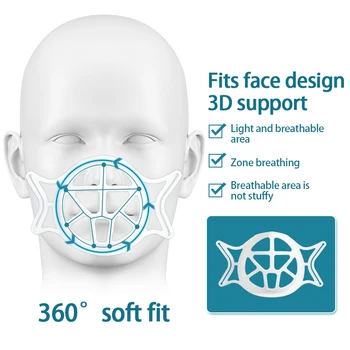 2VNT 3D Nagų Kaukė Paramos Kvėpavimo Padėti Kaukė Vidinės Pagalvėlės Laikiklis Maisto kokybės Silikono Kaukė Turėtojas Stander Kvėpuojantis Vožtuvas