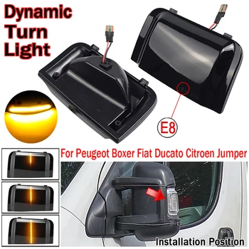 2vnt Dinamiškas Posūkio Signalo Lemputė LED Šoninis Veidrodis Eilės Indikatorius, Indikatorių, Už Peugeot Boxer Fiat Ducato Citroen Jumper