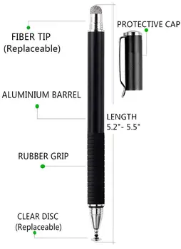 2vnt/Komplektas Universalus pieštukas Daugiafunkcis Ekranas, Touch Pen Capacitive Pen, Skirtą 