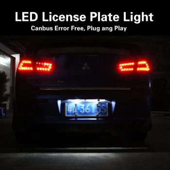 2vnt LED Licenciją Plokštelės Šviesos Skaičius Lempos Lemputė Canbus Už 