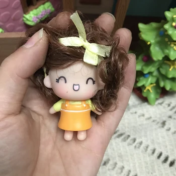 2vnt Mini Mielas Juoktis Mergina Pav Spalvingos Lėlės Modelis, Namų Dekoro Office Kolekcijos Žaislas, Vaikas Vaikui Suaugusiųjų