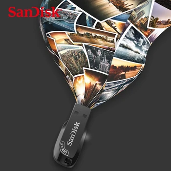 2vnt SanDisk USB 3.0 Flash Drive, CZ410 32GB 64GB 128GB Pendrive) Atminties U Disko 100MB/s Mini Pen Ratai SecureAccess programine įranga