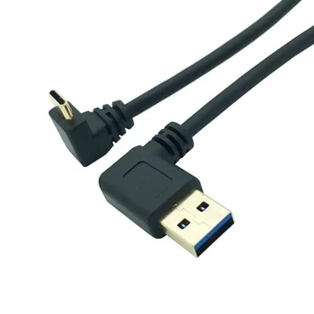 3.3 FT kampas TIPAS-C grįžtamasis USB 3.1 USB-C kampas yra maždaug 90 laipsnių kampu aukštyn ir žemyn kampu USB 3.0 tipo vyras duomenų kabelis, 100CM