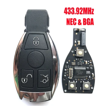 3 mygtukai 433MHz Smart raktas Mercede Benz Metai 2000+ Palaiko NEC&BGA Tipo imobilizavimo Fob Automobilį Nuotolinio valdymo Raktas
