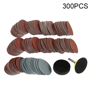 300PCS/Set Šlifavimo Diskai, 2 Colių 50mm Aliuminio Oksidas, Klijais, Šlifavimo Disko 80/100/180/240/600/800/1000/1200/2000/3000 Smėlis