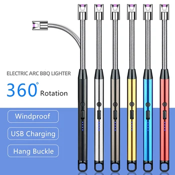 360 Laipsnių Lankstus Lankas USB Elektros Plazmos Vėjo Įkrauti Cigarečių Žiebtuvėlis