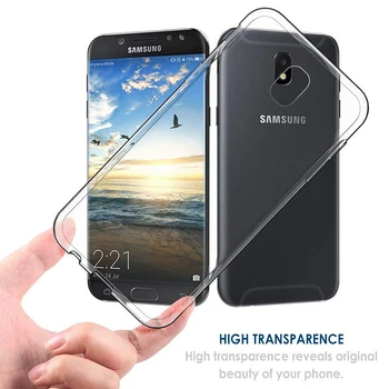360 Protective Mobile Phone Cases for Samsung Galaxy J7 2017 European Version Back Cover Clear Transparent Soft TPU GalaxyJ72017