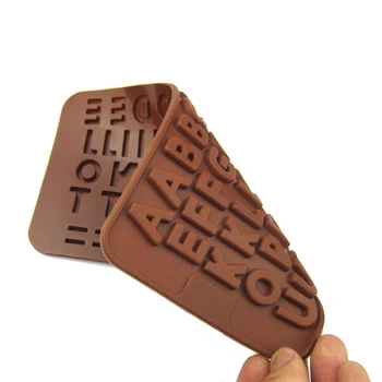 3D 26 Raidės Formos/0-9 Numers Šokolado liejimo Formos su Gimtadieniu Žodžiai Tortas Pelėsių Pudingo Desertas Apdailos Pelėsių LKS99