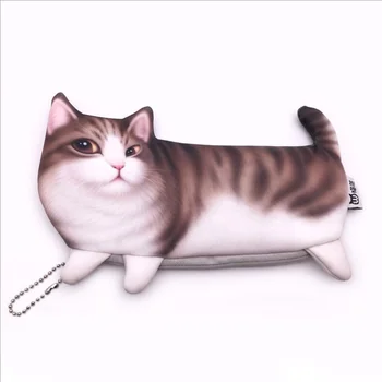 3D Imituoti Katės Pieštuku Maišelį Makiažas Maišelį Rašikliu, Pieštuku Didelės Talpos Gauti Maišą Gražių Animacinių filmų Moksleivė Audiniu Meno Kanceliarinės prekės Krepšys
