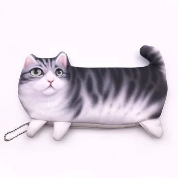 3D Imituoti Katės Pieštuku Maišelį Makiažas Maišelį Rašikliu, Pieštuku Didelės Talpos Gauti Maišą Gražių Animacinių filmų Moksleivė Audiniu Meno Kanceliarinės prekės Krepšys