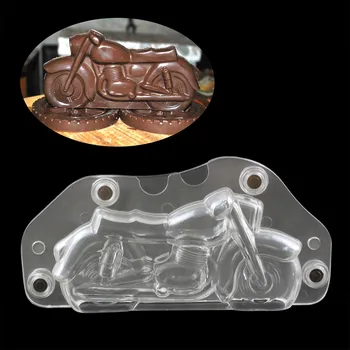 3D Motociklo Formos Polikarbonato šokolado Pelėsių Su magnetu Kepimo automobilių Šokolado Liejimo formos Saldainiai, Tortas Dekoravimo Konditerijos Įrankis