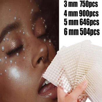 3D Perlų Veido Brangenybės Eyeshadow Lipdukai 3mm/4mm/5mm/6mm Lipni Antakių Kūno akių kontūro Diamond Nagų Lipdukų Dekoravimas