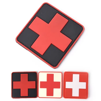 3D PVC Gumos Raudonojo Kryžiaus Vėliava Šveicarijos Kryžiaus Pleistras Medikas Paramedic Taktinių Kariuomenės Moralę Ženklelis