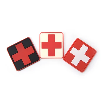 3D PVC Gumos Raudonojo Kryžiaus Vėliava Šveicarijos Kryžiaus Pleistras Medikas Paramedic Taktinių Kariuomenės Moralę Ženklelis