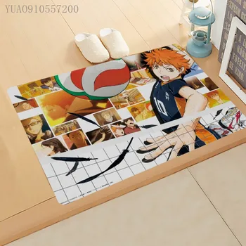 3D Spausdinimo Anime Haikyuu!! Virtuvės Kilimėlis Anti-slip Animacinių filmų Kilimėlių Gyvenamasis Kambarys su Balkonu, Vonios kambarys Kilimų Słomianka Prieškambario Vonios Kilimėlis