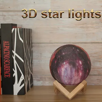 3D Spausdinimo Mėnulio Lempos Galaxy Mėnulio Šviesos Vaikai Naktį Šviesa 16 Spalvų Keitimas Palieskite ir Nuotolinio Valdymo Galaxy Šviesos, kaip ir Dovanos