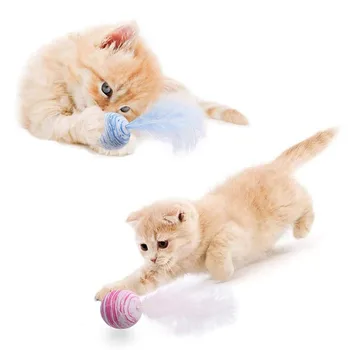 3PCs Kačių Žaislai Interaktyvus Augintiniai Katė Žaislas Lengvas EVA Plunksnų Putų Kamuolys Žaislas Katė Žaislas Kamuolys Kačių Reikmenys Naminių Produktų