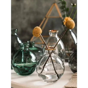 3Pcs Klasikinis Kūrybos Mini Vaza Aukščiausios Kokybės Stiklas Skaidrus Namų Deco Kambarį Reagento Buteliukus, Gėlių Vaza Didmeninės