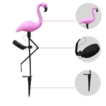 3PCS Led Flamingo Vandeniui Saulės Vejos Šviesos Lauko Sodo Puošmena Šviesos Sodas Grindų Su Kraštovaizdžio Žibintai